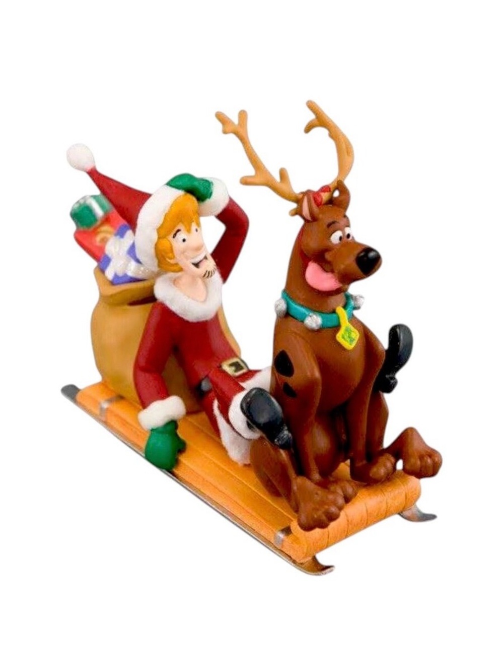 2003 Scooby-Doo Holiday Sled Ornament - Brown & Red Christmas Gift